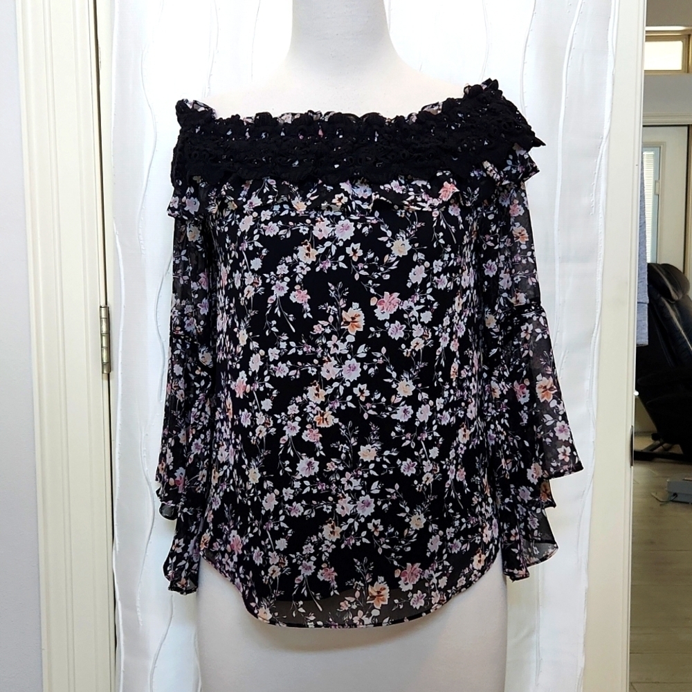 WHBM Floral Off Shoulder Top
